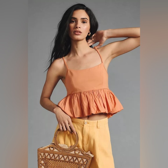 Anthropologie Tops - ✨ Anthropologie Ruffled Bubble-Hem Cropped Tank Sz XLP